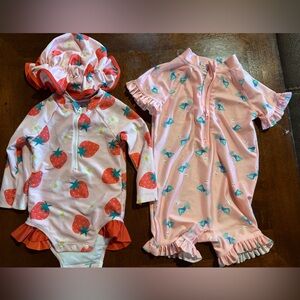 Bundle of 2 Baby girls Swimsuits 12-18 months